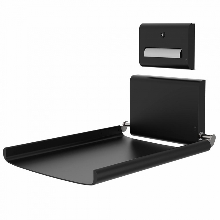 Dan Dryer Designer Vertical Baby Changing Table - Black with papaer roll