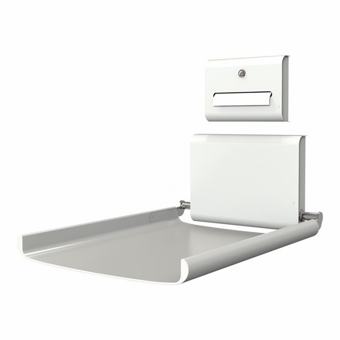 Dan Dryer Vertical Designer Baby Changing Table - White with paper roll