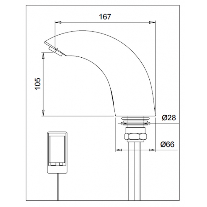 Satin Plated Stainless Steel Infrared Tap 3.8 - 6ltrs Min