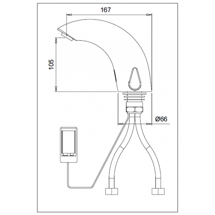 Electronic Infrared Sensor Taps With Temperature Control Drawing