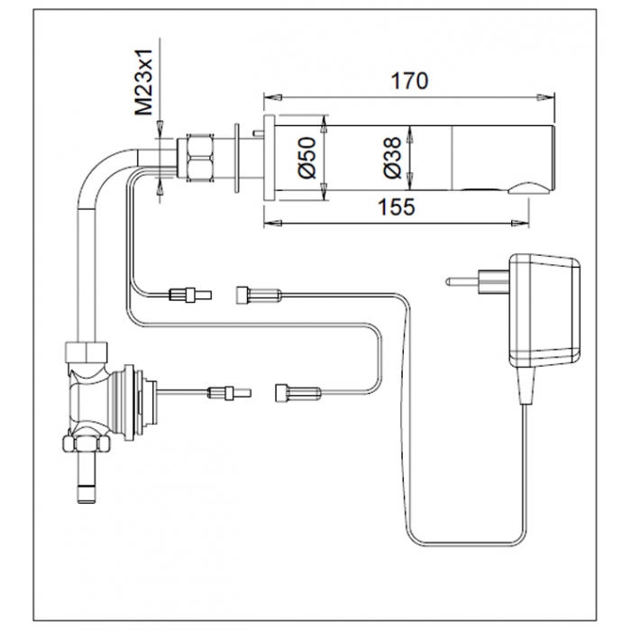 Dolphin Blue Panel Mounted Electronic Infrared Transformer Tap Drawing