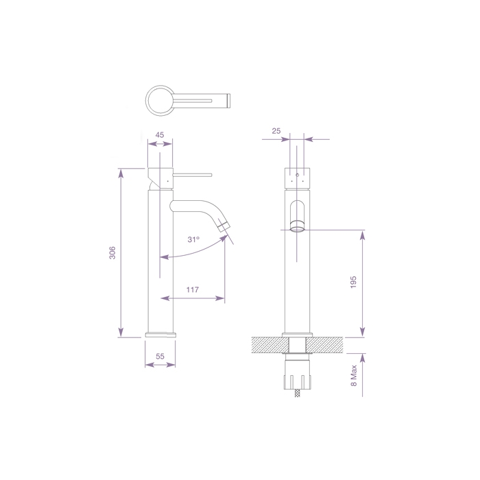 Monobloc Mixer Tap CAD