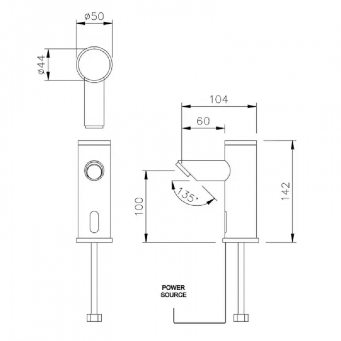 Dolphin Blue Infrared Touch Free Electronic Tap Drawing