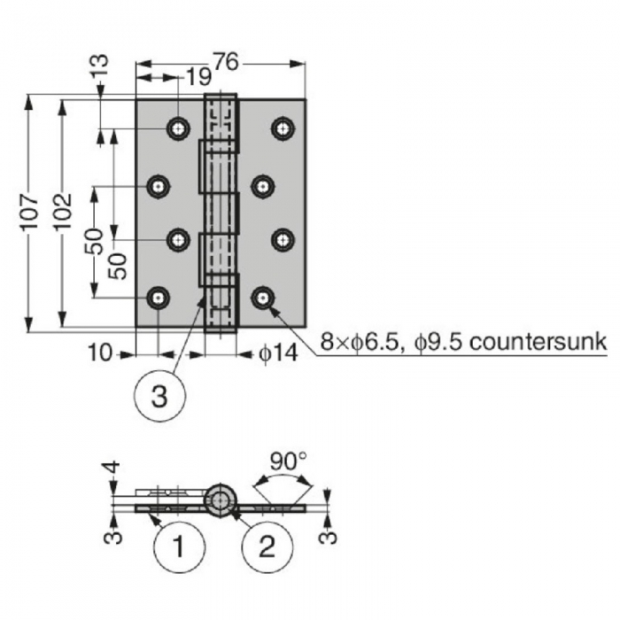 Sugatsune Ball Bearing Hinge - 4030