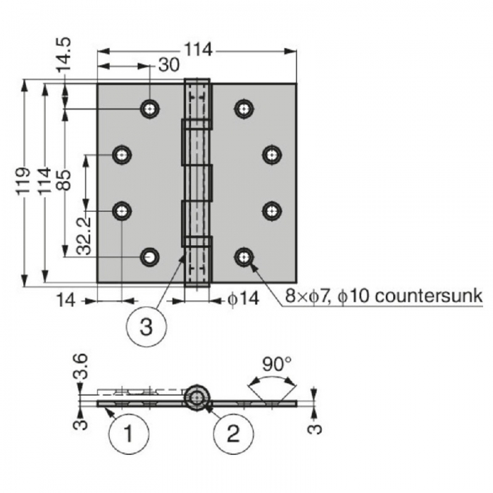 Sugatsune Ball Bearing Hinge - 4545