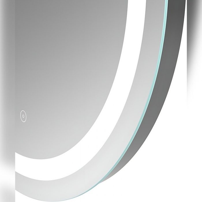 Hooton 600mm Round Front-Lit LED Mirror - Close Up