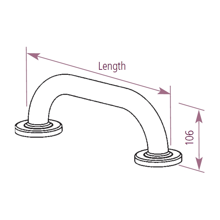 Dolphin Prestige Grab Rail 400 mm CAD