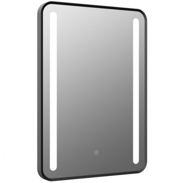 Abbey 500x700mm Rounded Front-Lit LED Mirror - Black