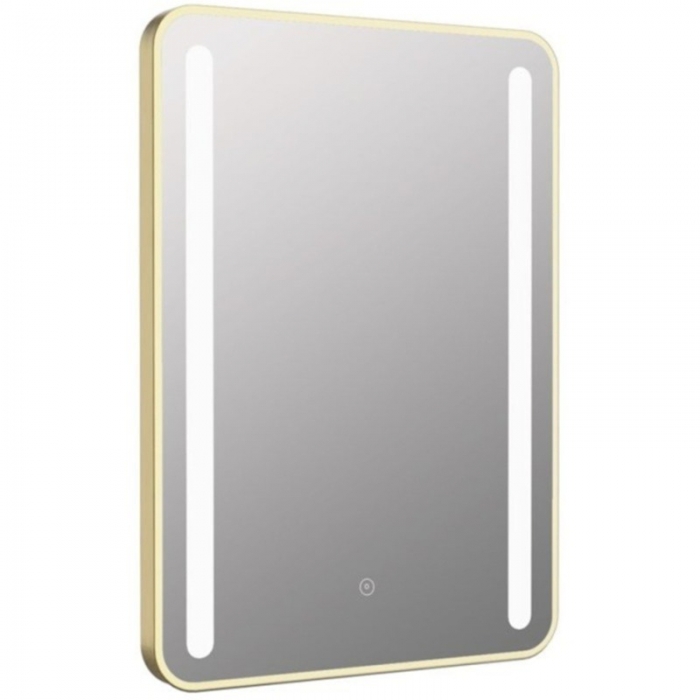 Abbey 500x700mm Rounded Front-Lit LED Mirror - Brushed Brass