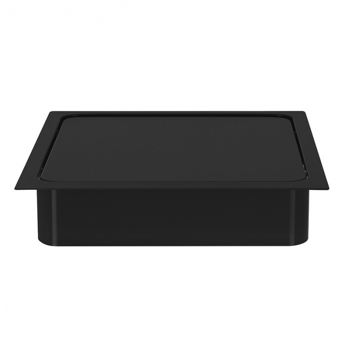 Prestige Matt Black Multipurpose Soft Closing Square Waste Chute - 220mm front image closed - AD-KH020-HLB