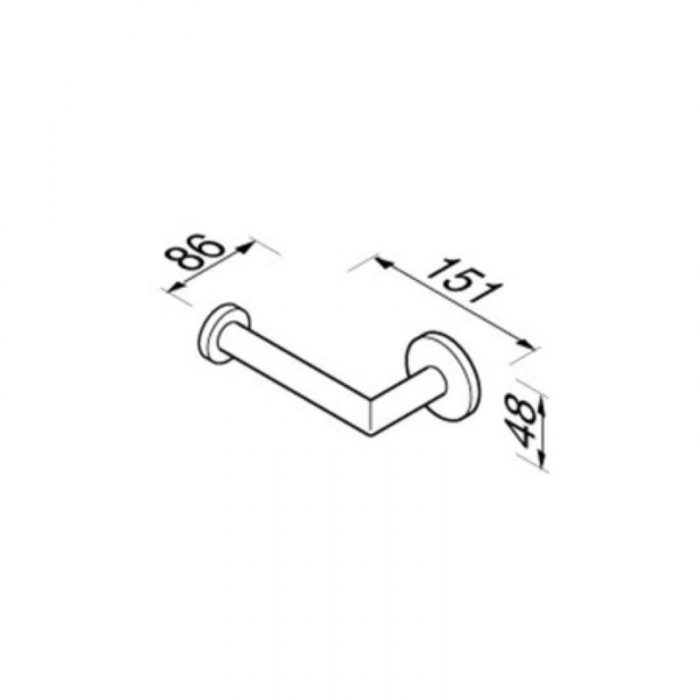 Geesa Polished Chrome Toilet Roll Holder - Cad Drawing