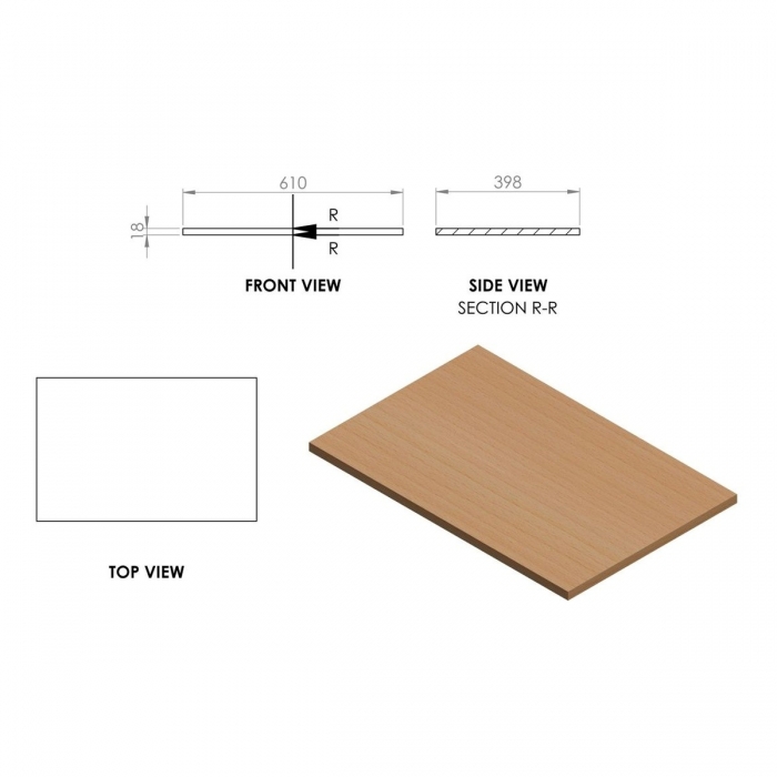 Prestige Featherstone Matt Oat 610mm Floor Standing 2 Drawer Basin Unit & Worktop image of worktop - CNPW108503