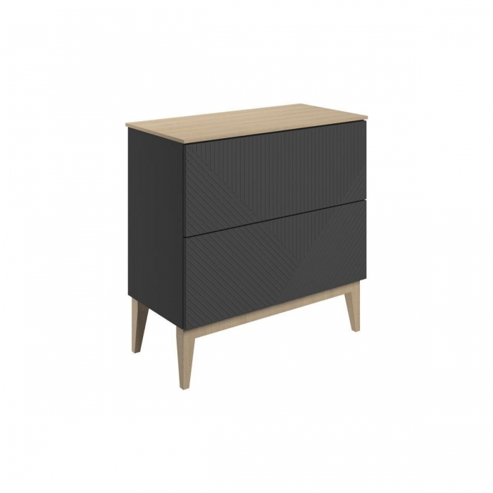 Prestige Featherstone Matt Graphite Grey 810mm Floor Standing 2 Drawer Basin Unit & Worktop image - CNPW108507