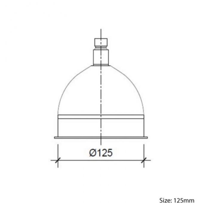 JTP Grosvenor Victorian Polished Gold Shower Heads - 125mm CAD Drawing - GROSVPG125-200