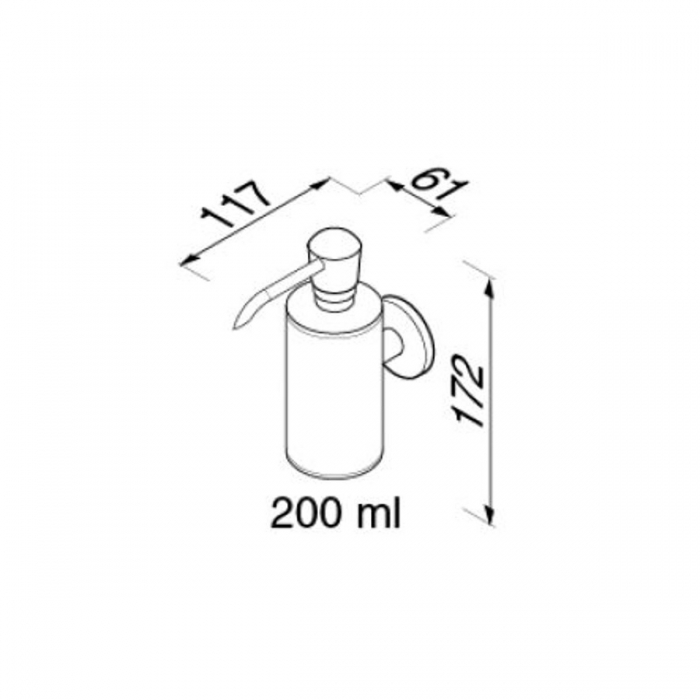 Geesa Soap Dispenser Brushed Stainless Steel 200ml CAD Drawing - 916527-05