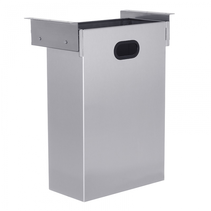 Genwec Under Counter Runner Waste Bin 20ltrs angled closed view on white background - GW06180401
