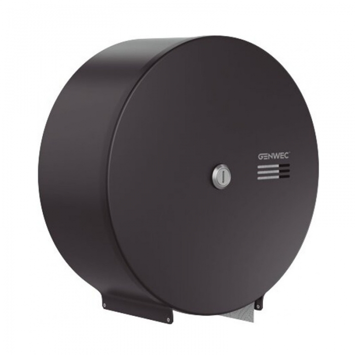 Genwec Matt Black Jumbo Paper Dispenser Stainless Steel white 