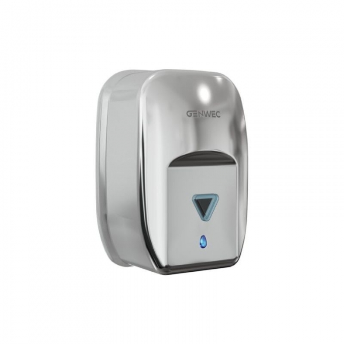 Genwec 1200ml Automatic Soap Dispenser Polished Stainless Steel image of dispenser on a white background - GW04200402