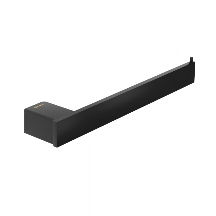 Genwec Pompei Matt Black Single Rail Towel Rack