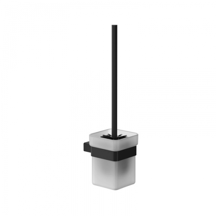 Genwec Pompei Wall Mounted Matt Black Toilet Brush Holder