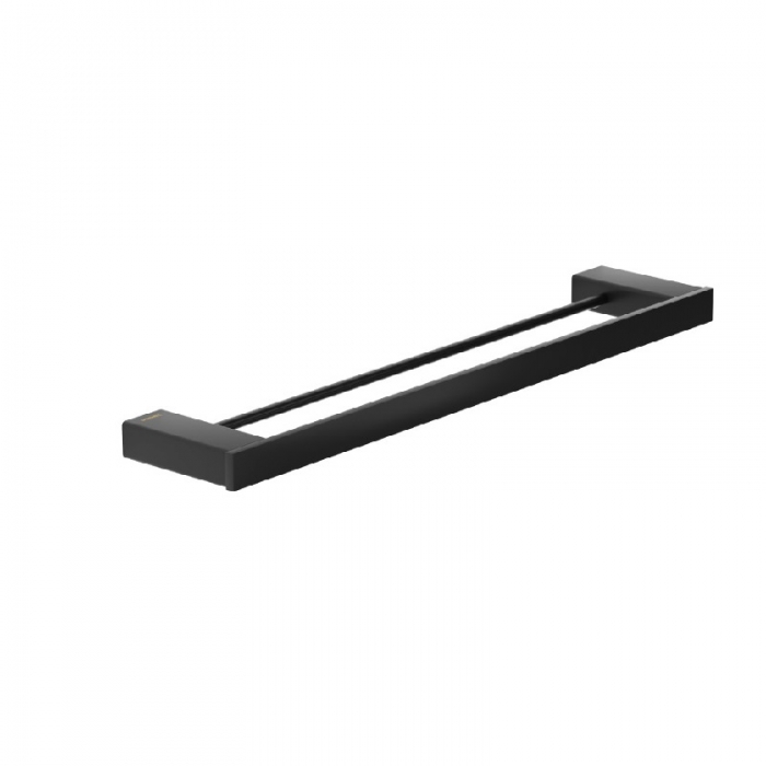 Genwec Pompei Matt Black Two Rail Towel Rack