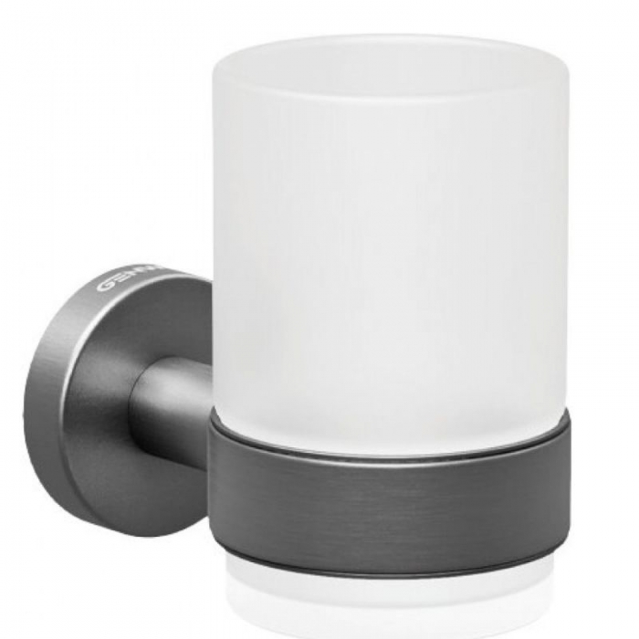 Genwec Nimbus Round Stainless Steel Tumbler Holder Brushed Metal  01977809500