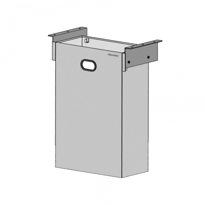 Genwec Under Counter Runner Waste Bin 20ltrs artist Drawing angled view on white background - GW06180401