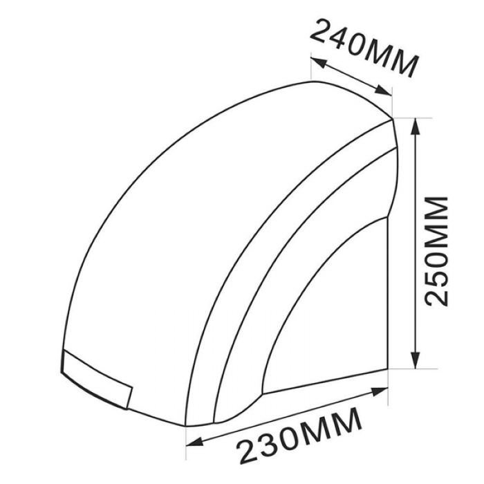 Blue Dry Junior Automatic Hand Dryer - White - Cad Drawing
