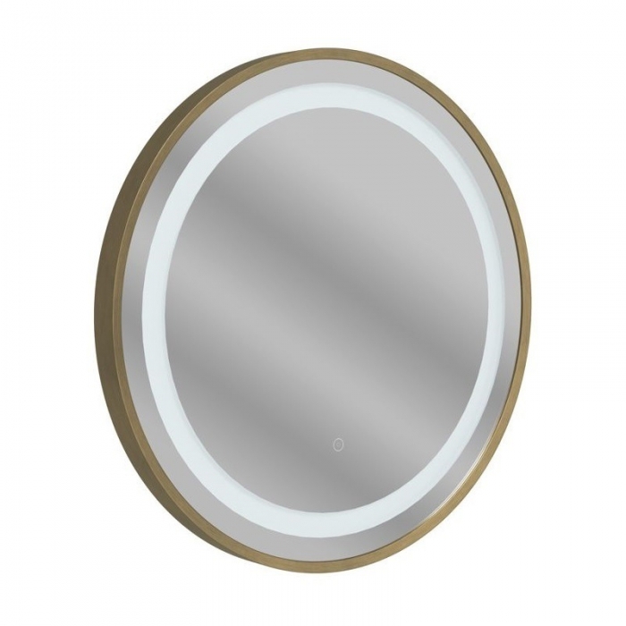 Grimston 600mm Round Front-Lit LED Mirror - Brushed Bronze