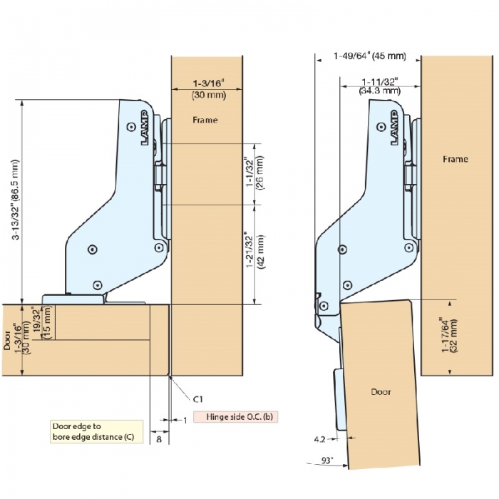 Sugatsune Mounting Plate for J95 Hinge - Nickel