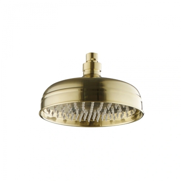 JTP Grosvenor Victorian Brushed Brass 200mm Round Rainfall Shower Head image - 15889BBR