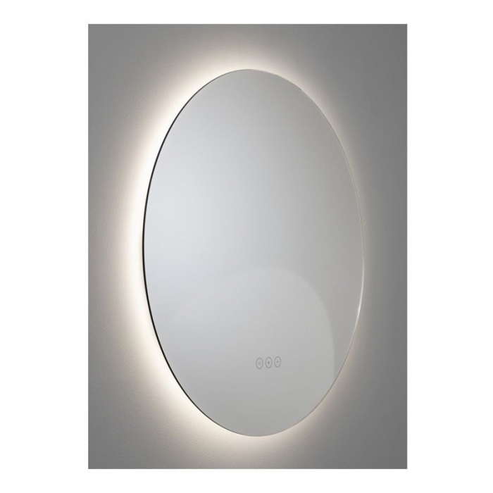 Abode Aruna 600mm Frameless Round LED Mirror - Side View