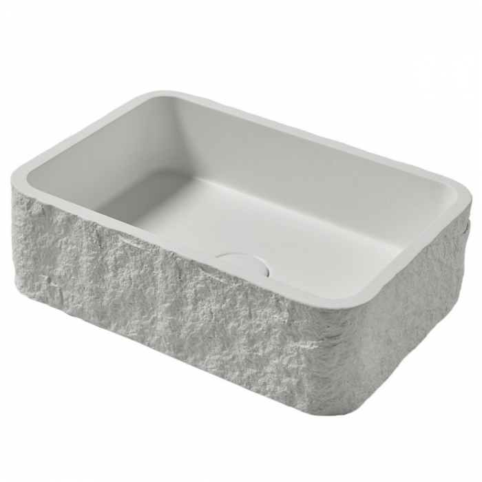 Scudo Rok Rectangle Sink Basin - White