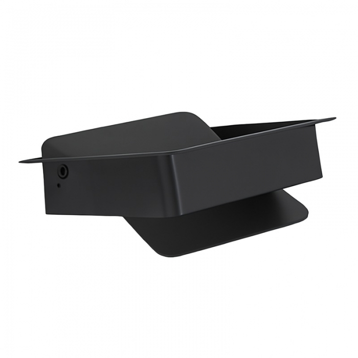 Prestige Matt Black Multipurpose Soft Closing Square Waste Chute - 220mm  open - AD-KH020-HLB