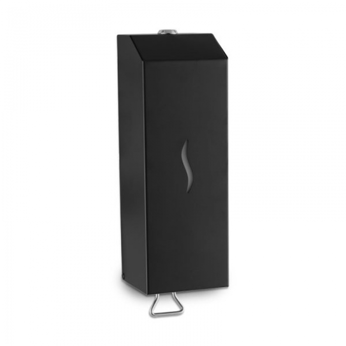 Prestige Ecoline Manual Steel Vertical 1L Liquid Soap Dispenser - Matt Black image on a white background  - E-1MSD/LBK
