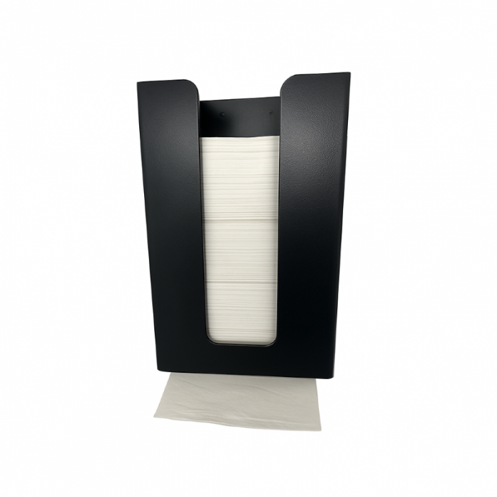 Prestige Stainless Steel 600 Paper Towel Dispenser - Matt Black White Background
