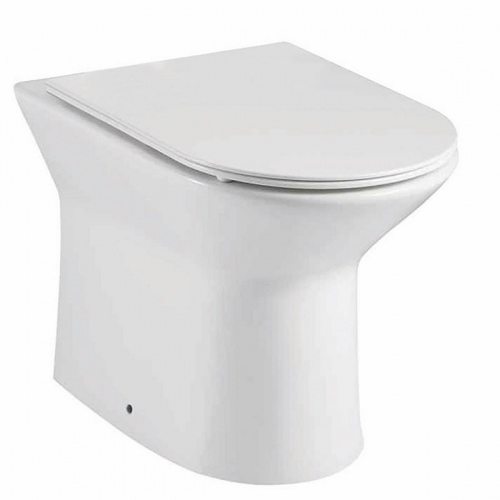 Scudo Middleton Rimless Back to Wall Toilet Pan and Slim Seat with Concealed Cistern toilet image - MIDDSEATCISTERN