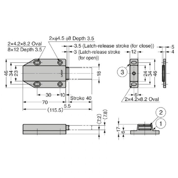 Sugatsune Magnetic Touch Push To Open Door Latch - White