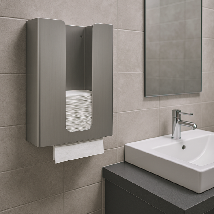 Prestige Classic 600 Paper Towel Dispenser – Stainless Steel In Situ
