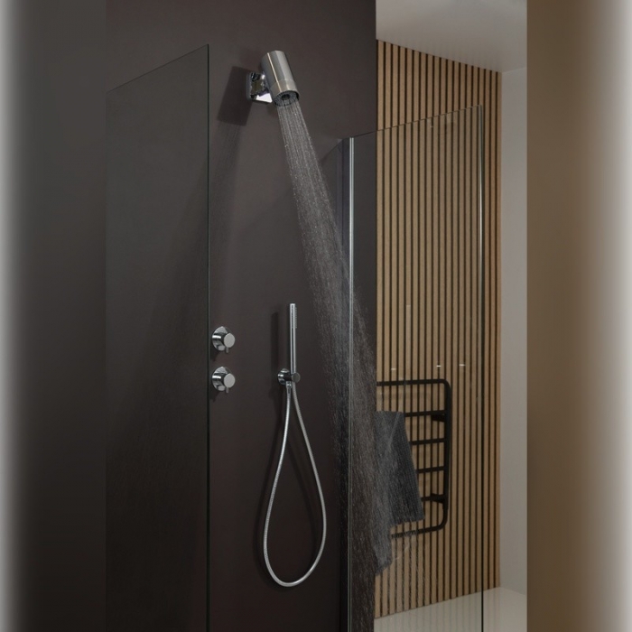 JTP Florence Lumen Polished Chrome Shower Head in situ - LU4SHCH