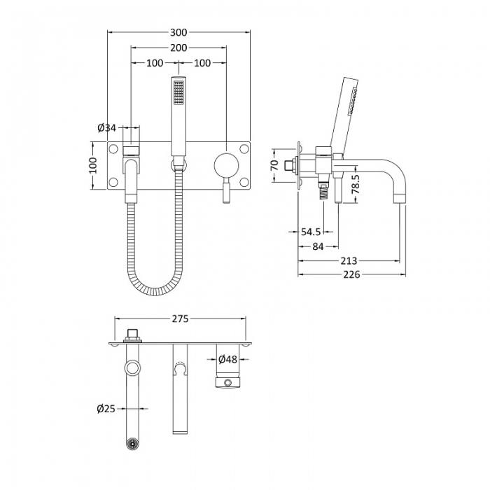 Tec Lever Bath Shower Mixer CAD