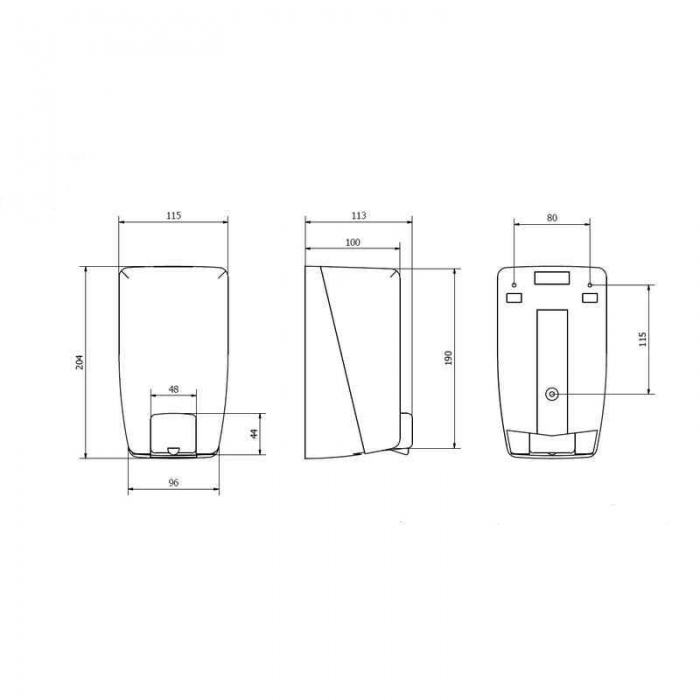 Azure 1000ml Liquid Soap Dispenser CAD Drawing - AC82001