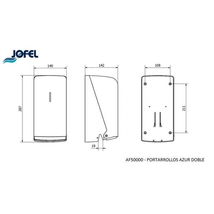 Jofel Toilet Roll Dispenser Two Roll