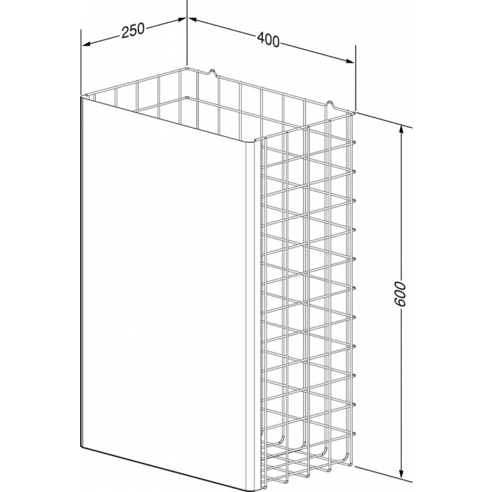 Waste Bin-Basket 60 litre Chrome Nickel Stainless Steel CAD