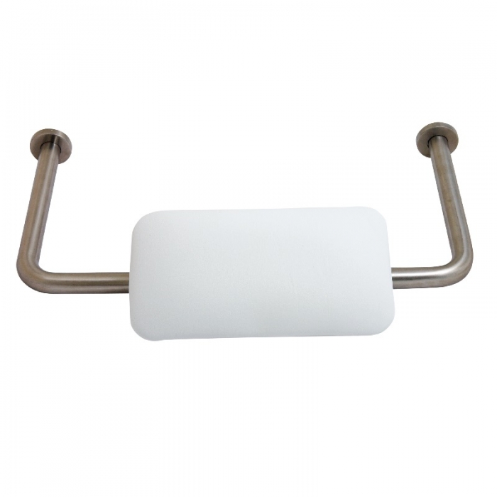 Prestige  Brushed Stainless Steel Padded Backrest 542mm on a white background PRESTBR1