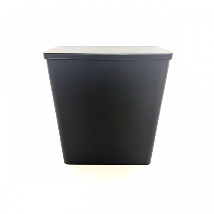 Smooth Matt Black Prestige 7lt Sanitary bin front
PRES-6150403-SMB 