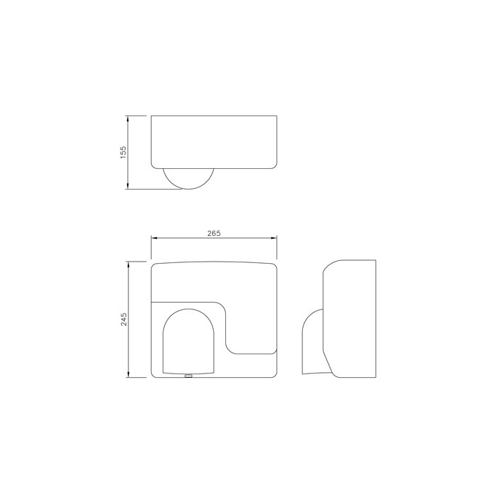 Dolphin 2500W Hand Dryer BC230 CAD Drawing