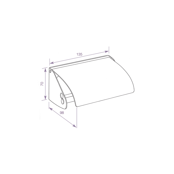 BC266 Dolphin Stainless Steel Toilet Roll Dispenser Drawing