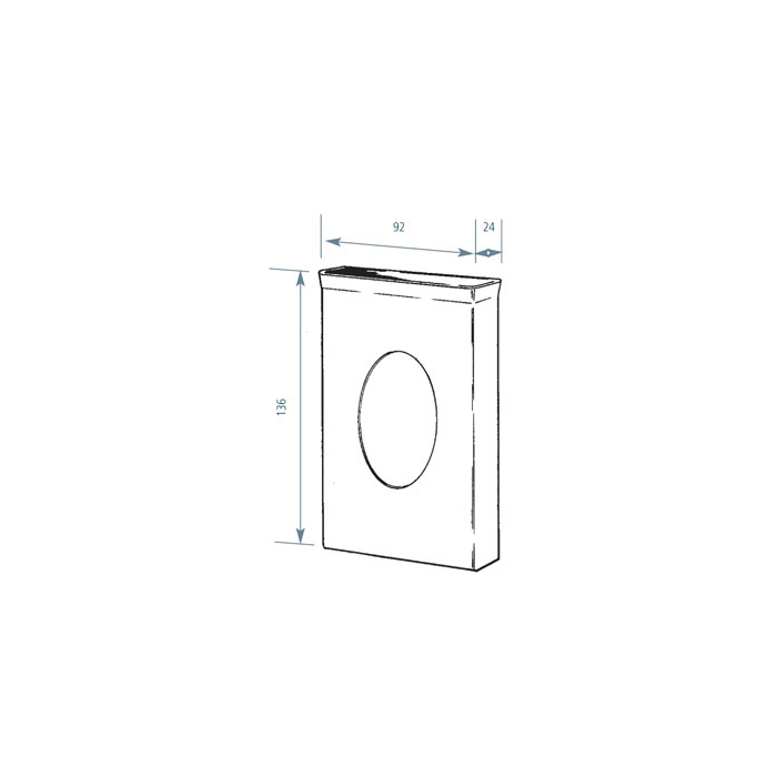 BC278 Dolphin Prestige Stainless Steel Sanitary Bag Dispenser Drawing