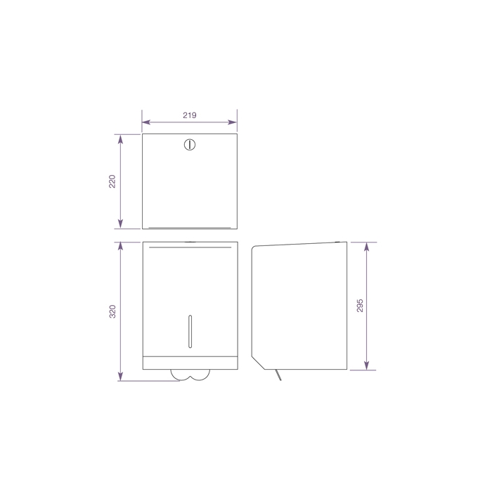 Dolphin Centre feed Paper Dispenser - BC8313 CAD Drawing